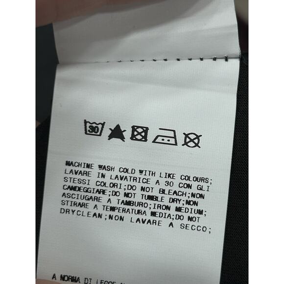 NWT Fiorucci Womens Black Blue Big Letter Logo Graphic Tshirt V Neck Size Small - Picture 6 of 8